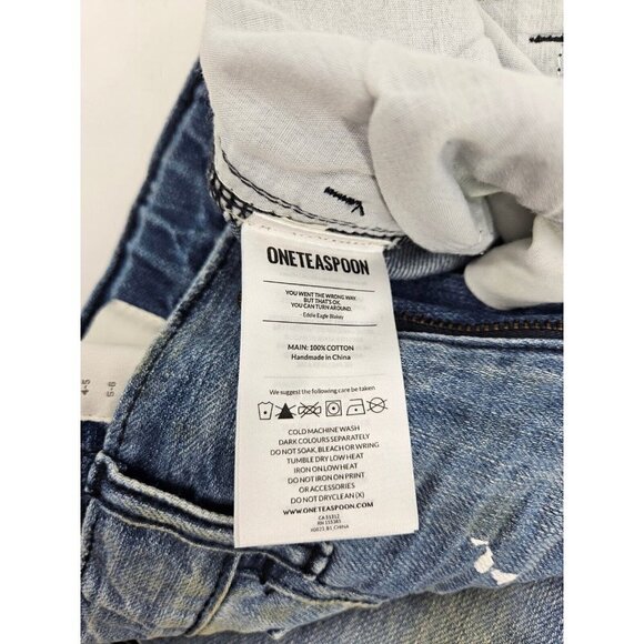New One Teaspoon Boyfriend Jeans Girls 7-8 Blue Original Artist Denim - Picture 3 of 4